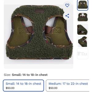 Barbour Fleece Dog Harness, Olive, Small: 14 to 18-in chest